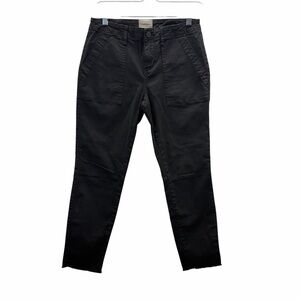 Sanctuary Standard Surplus Black Utility Pants Raw Hem Straight Leg 26